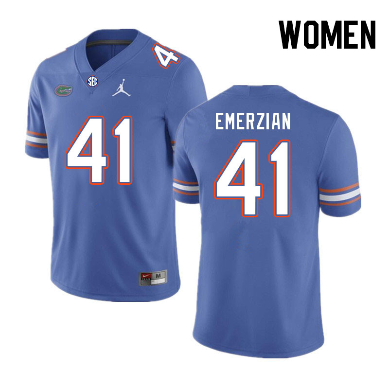 Women #41 Ara Emerzian Florida Gators College Football Jerseys Stitched-Royal
